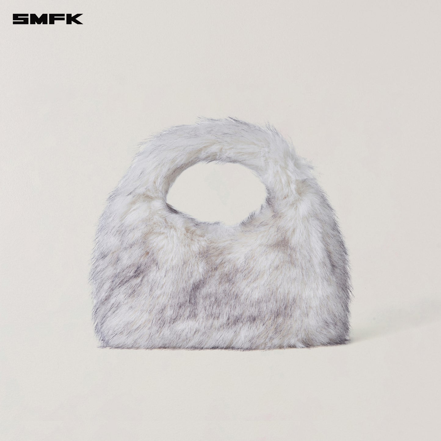 COMPASS COBBLE FURRY BAG/SMALL/ ARCTIC FOX WHITE