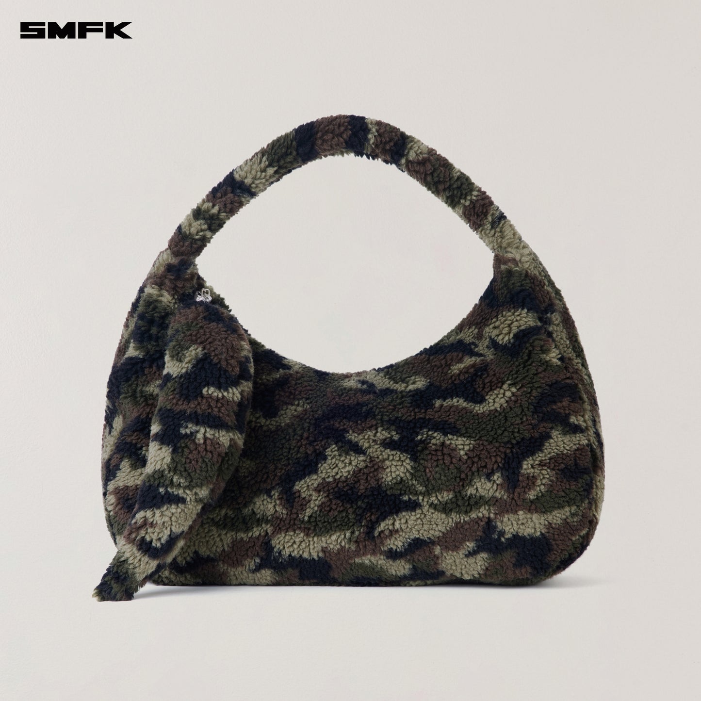 COMPASS COBBLE WOOL JACQUARD CAMO FURRY BAG/LARGE/ ARMY GREEN CAMOUFLAGE