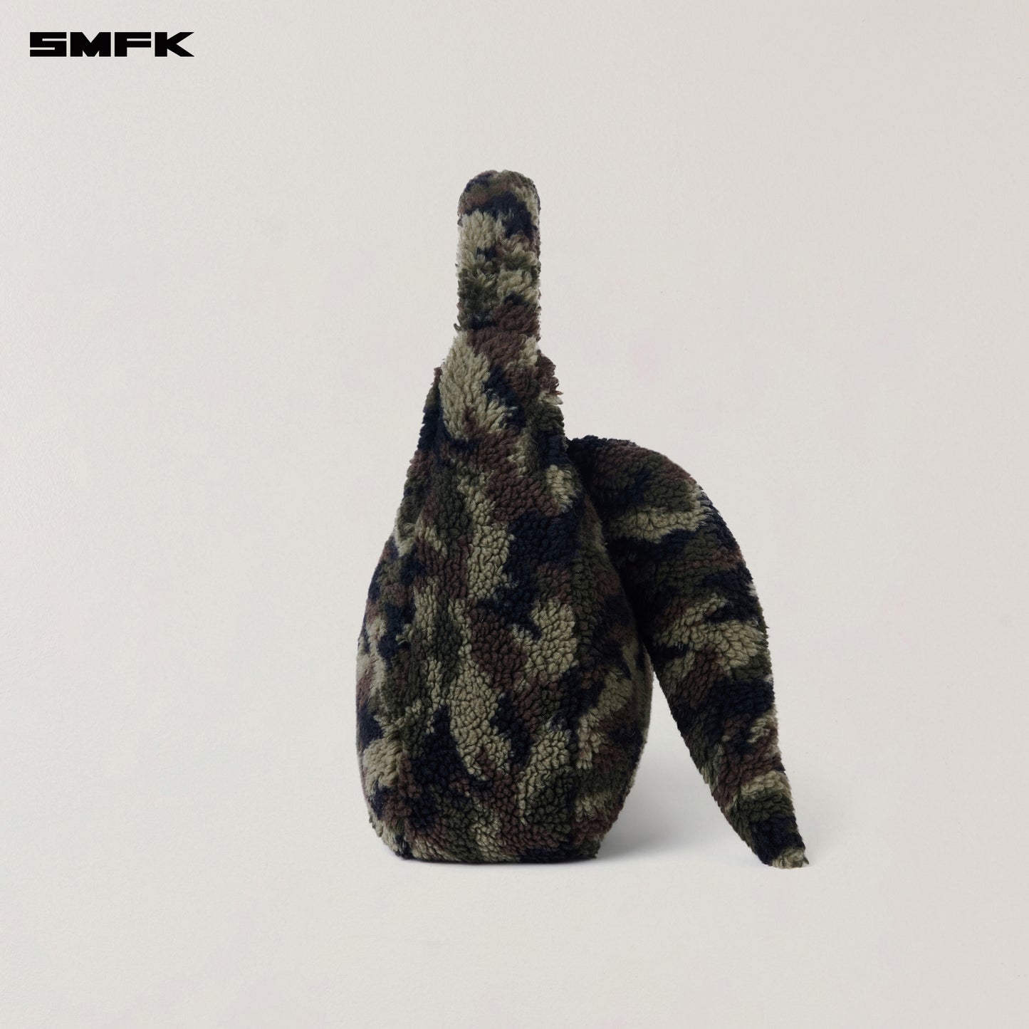 COMPASS COBBLE WOOL JACQUARD CAMO FURRY BAG/LARGE/ ARMY GREEN CAMOUFLAGE