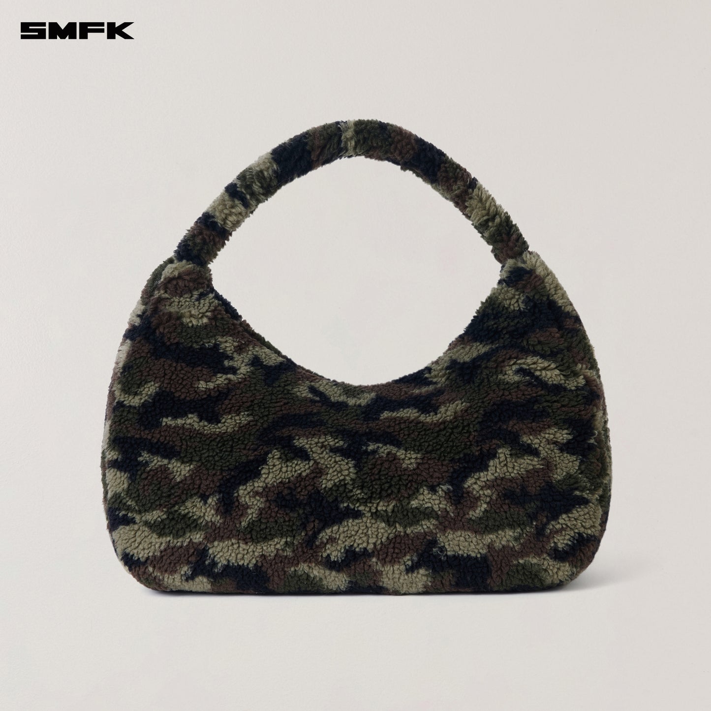 COMPASS COBBLE WOOL JACQUARD CAMO FURRY BAG/LARGE/ ARMY GREEN CAMOUFLAGE