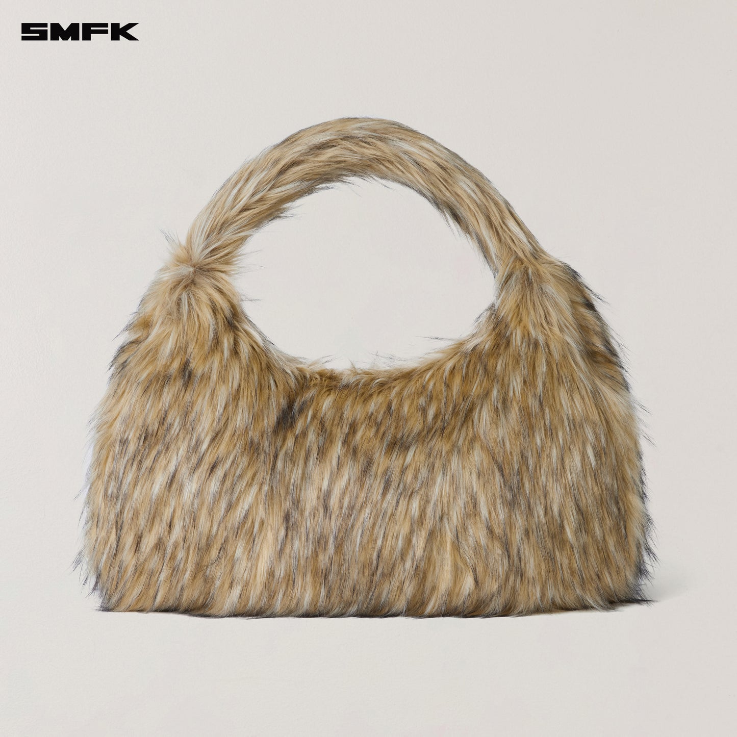 COMPASS COBBLE FURRY BAG/LARGE/ WOLF BROWN