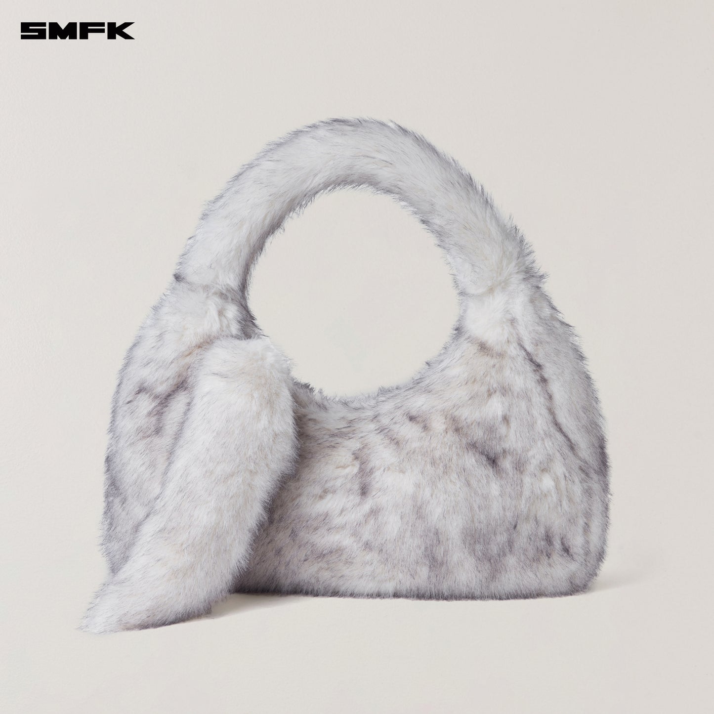 COMPASS COBBLE FURRY BAG/LARGE/ ARCTIC FOX WHITE