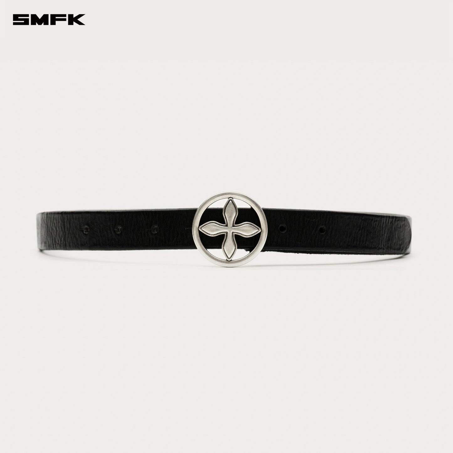 COMPASS Vintage Belt with Cross Badge BLACK SILVER