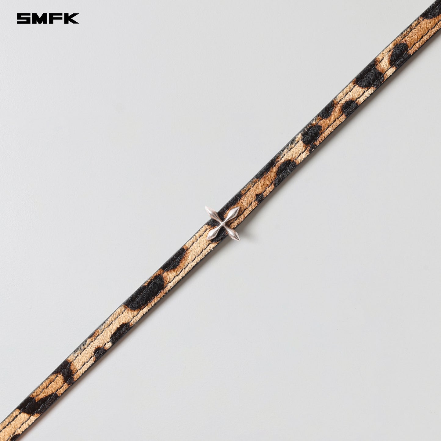 MIRAGE MIRROR LEATHER CHOCKER/SMALL LEOPARD