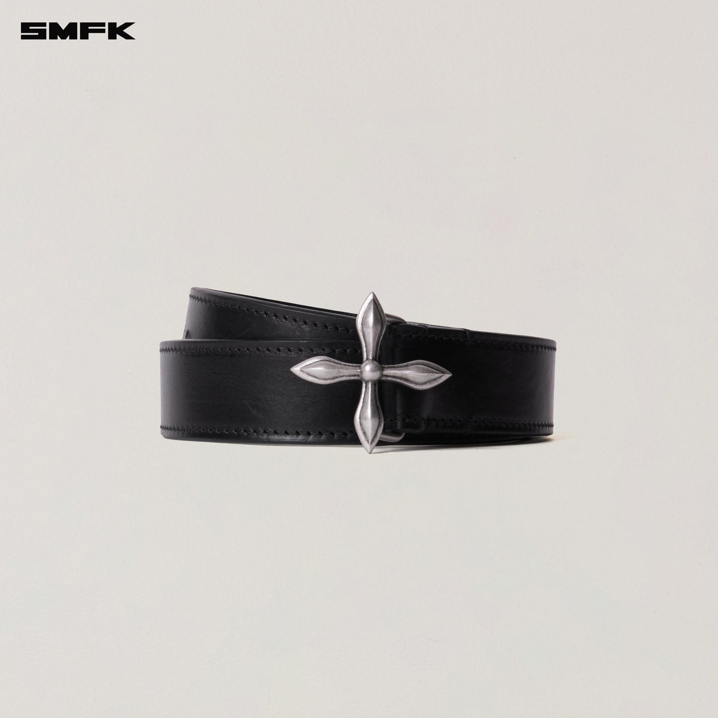 COMPASS TOTEM HANDCRAFT HORSE LEATHER BELT/ WILD BLACK