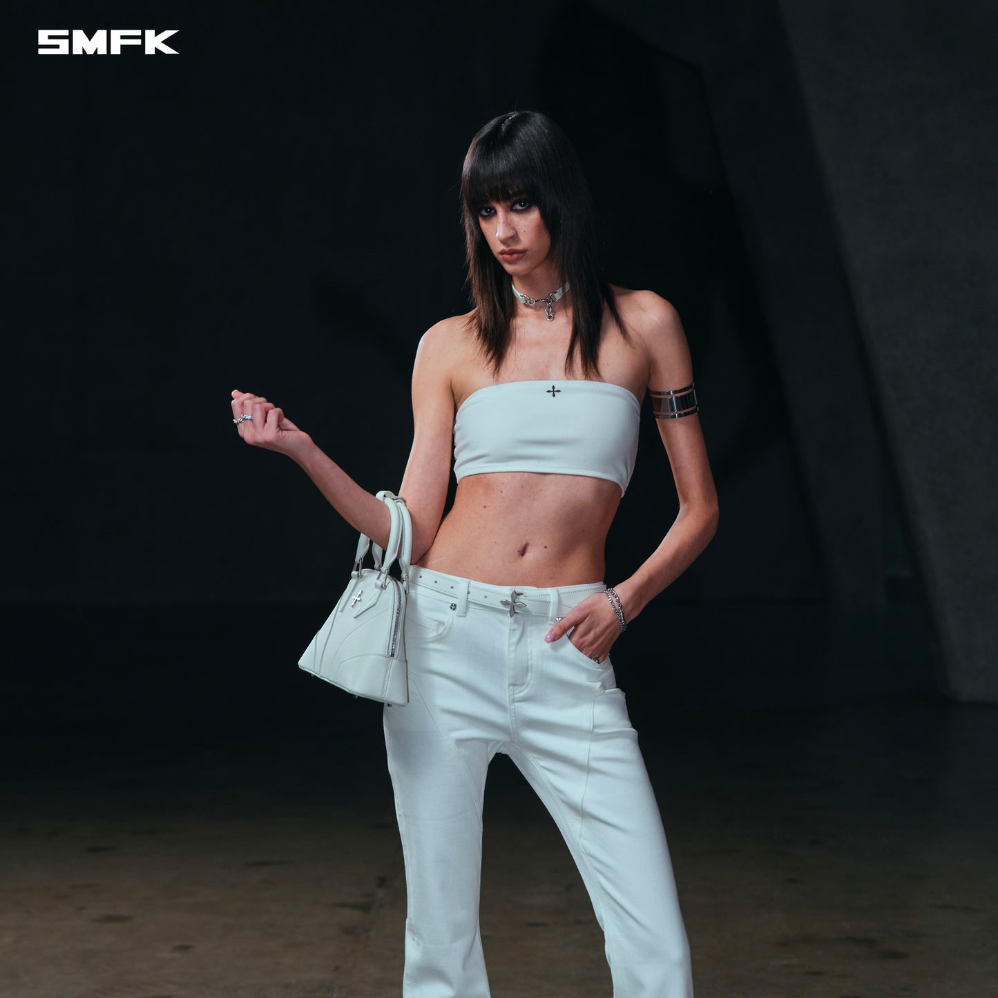 MIRAGE MIRROR LEATHER BELT/THIN