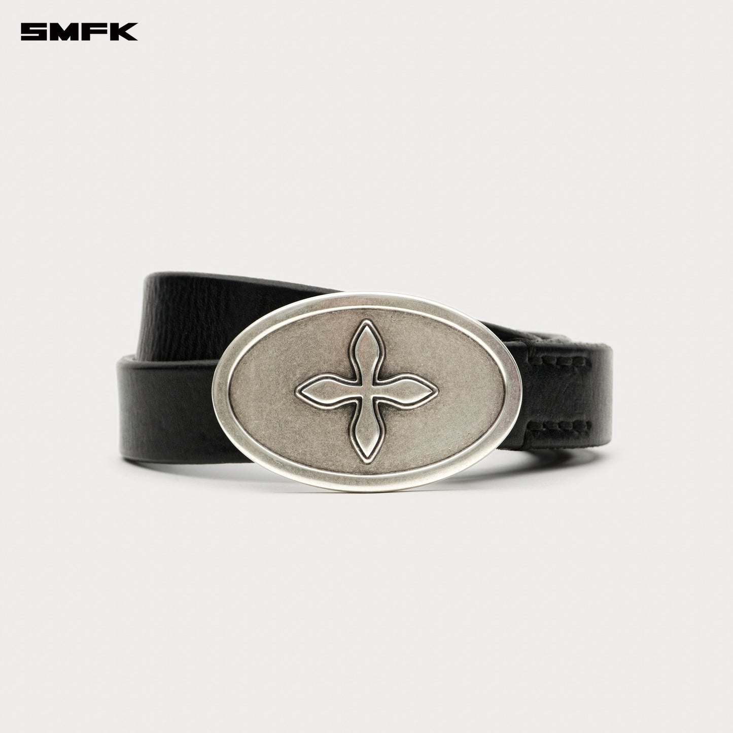 COMPASS Crossed Coat of Arms Classic Belt BLACK SILVER