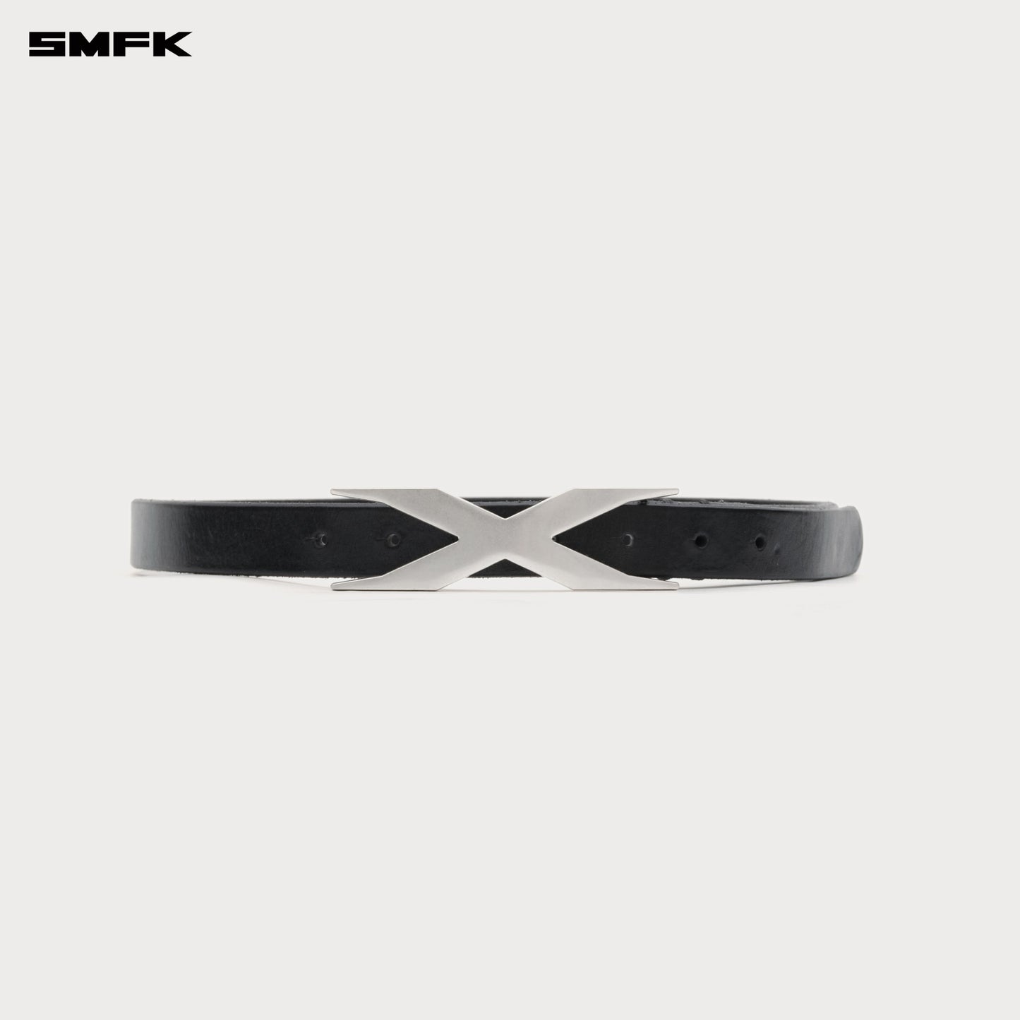 COMPASS Xtreme Badge Handmade Leather Belt Black Silver
