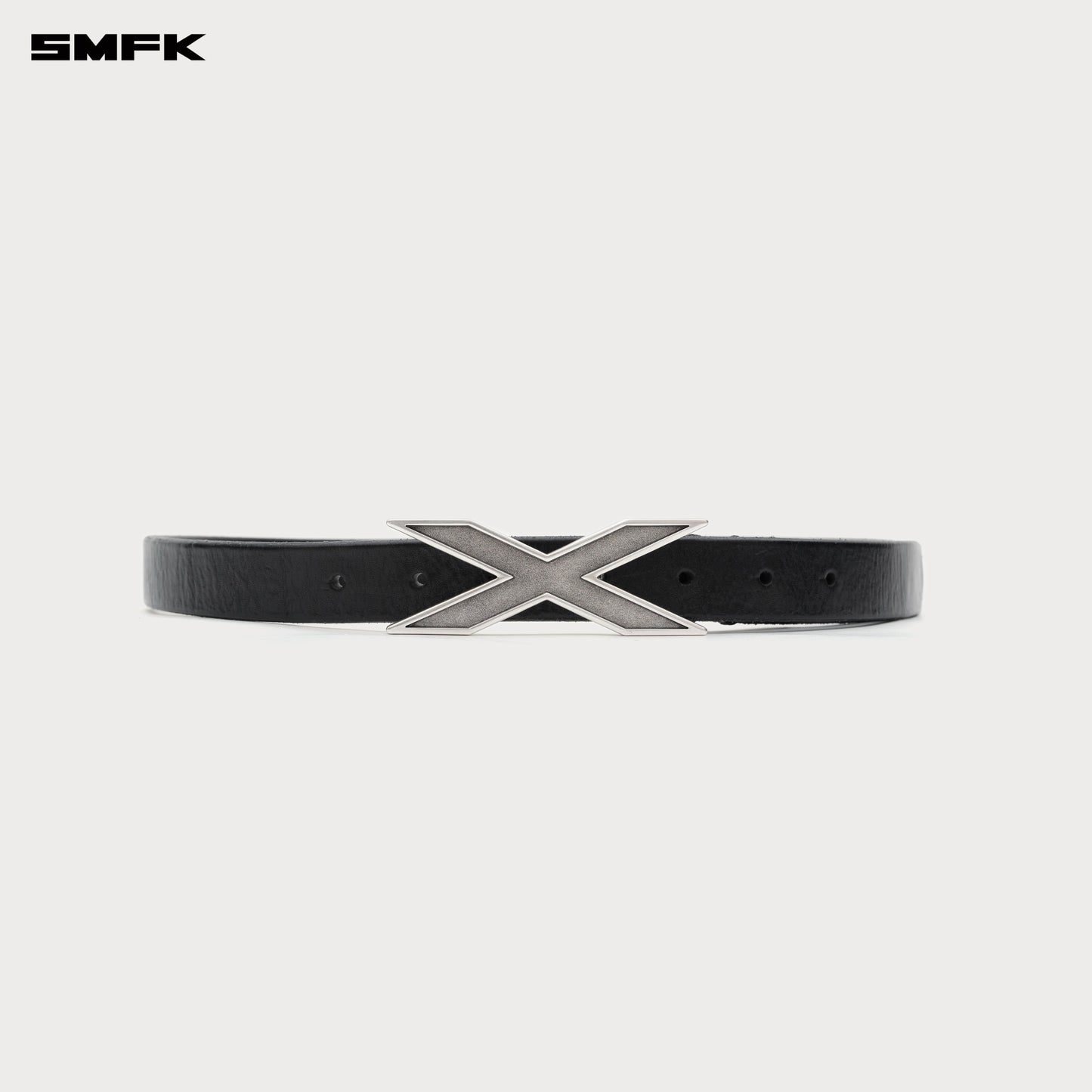 COMPASS Xtreme Badge Handmade Leather Belt Black Silver