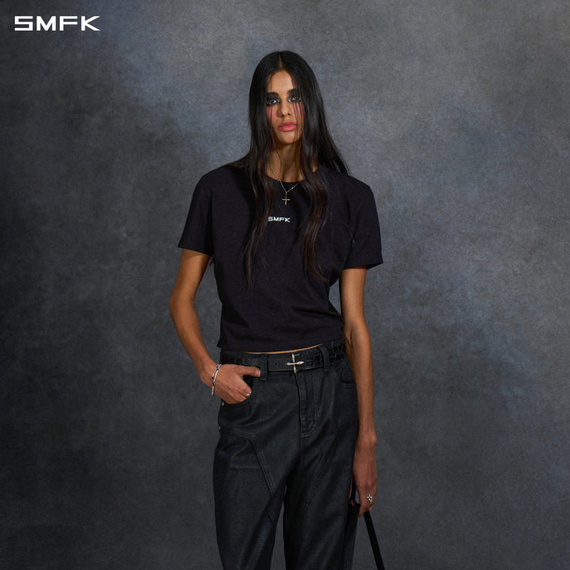 COMPASS LEATHER BELT/COW LEATHER/U CROC BLACK