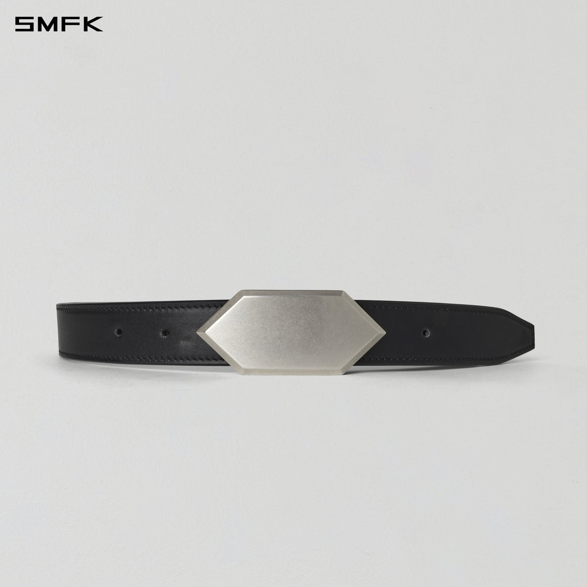 CRYSTAL LEATHER BELT/ COW LEATHER/U INK BLACK