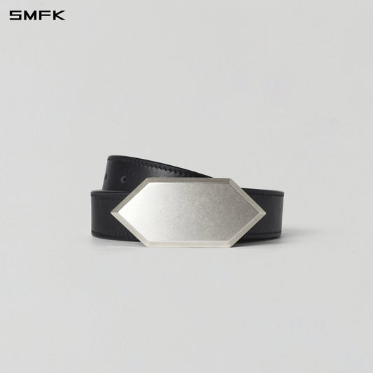 CRYSTAL LEATHER BELT/ COW LEATHER/U INK BLACK