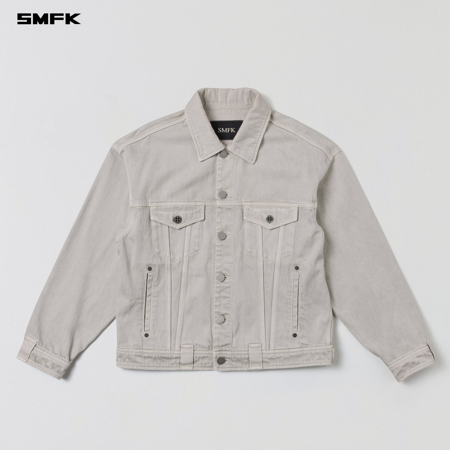 VINTAGE VANISH LOOSE DENIM JACKET/GARMENT DYE-VANISH WHITE
