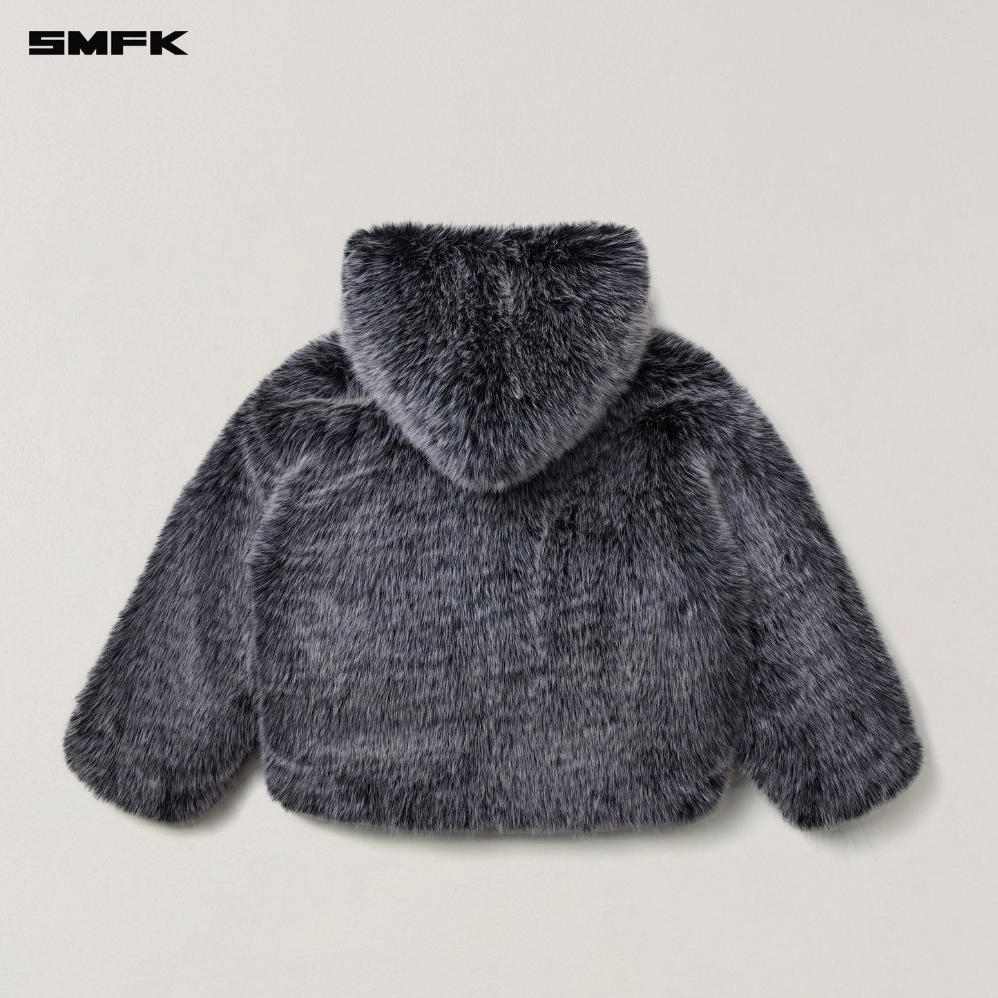 COMPASS MODE WASTELAND FURRY LOOSE HOODIE / SILVER FOX