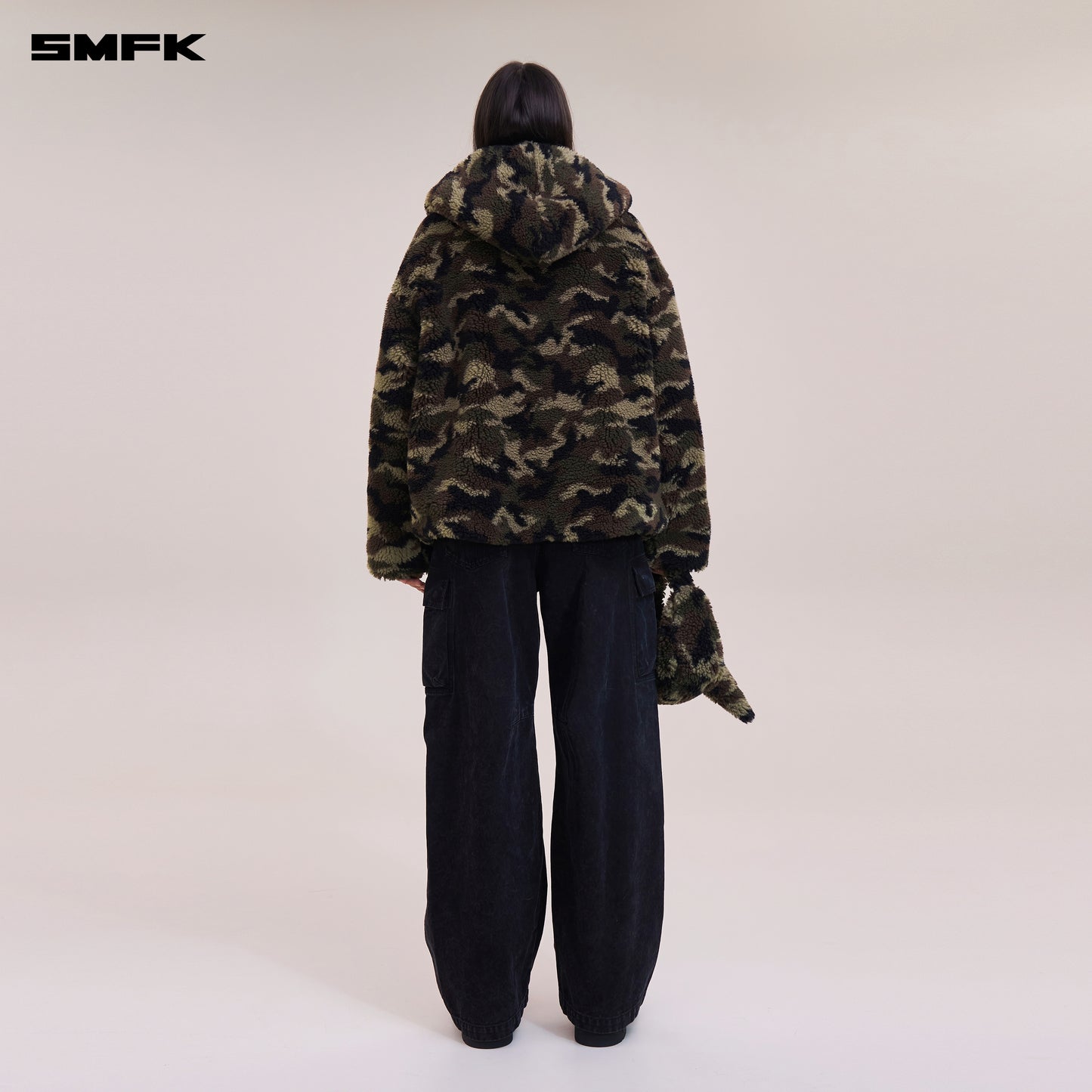 COMPASS MODE ROVE WOOL JACQUARD CAMO LOOSE HOODIE/ ARMY GREEN CAMOUFLAGE