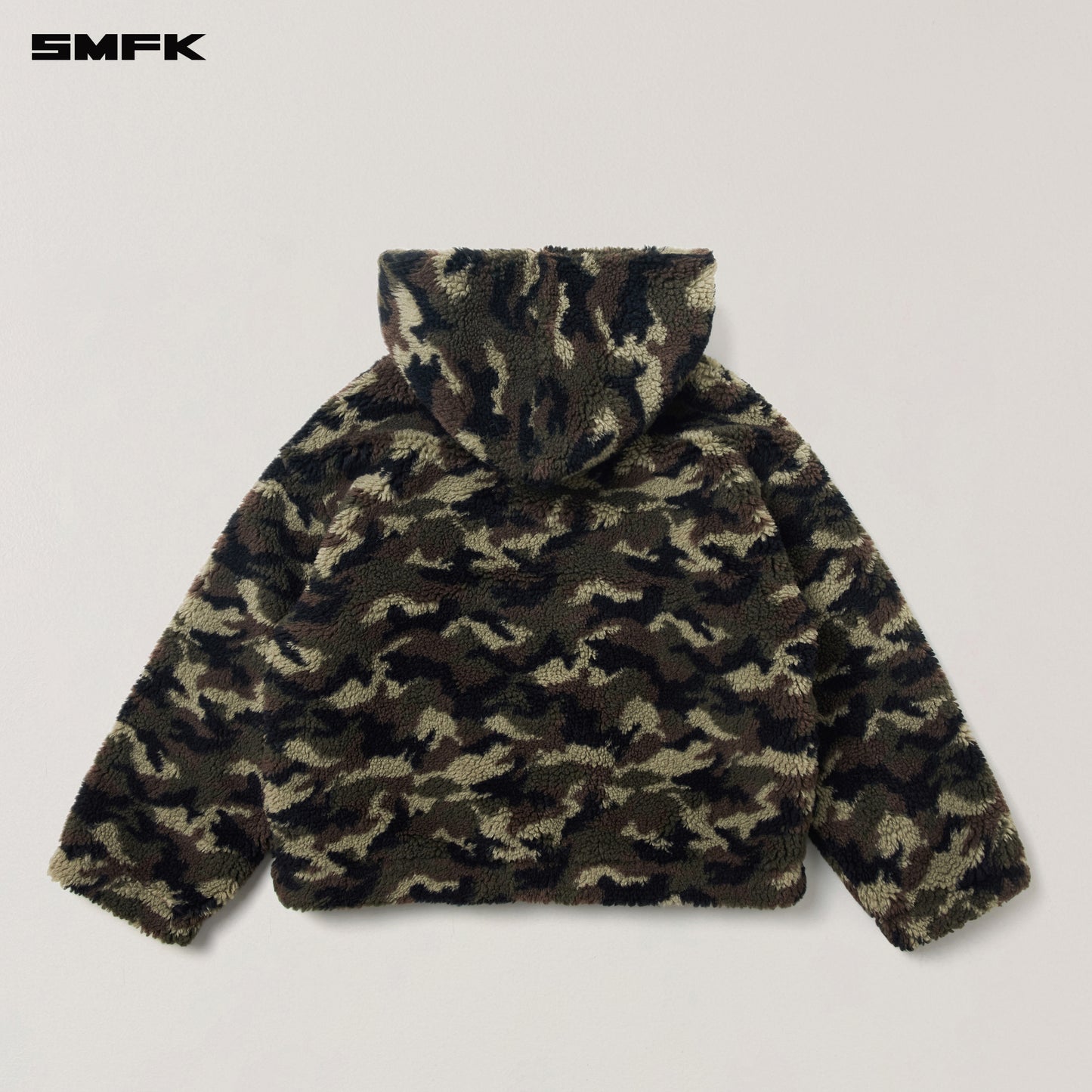COMPASS MODE ROVE WOOL JACQUARD CAMO LOOSE HOODIE/ ARMY GREEN CAMOUFLAGE