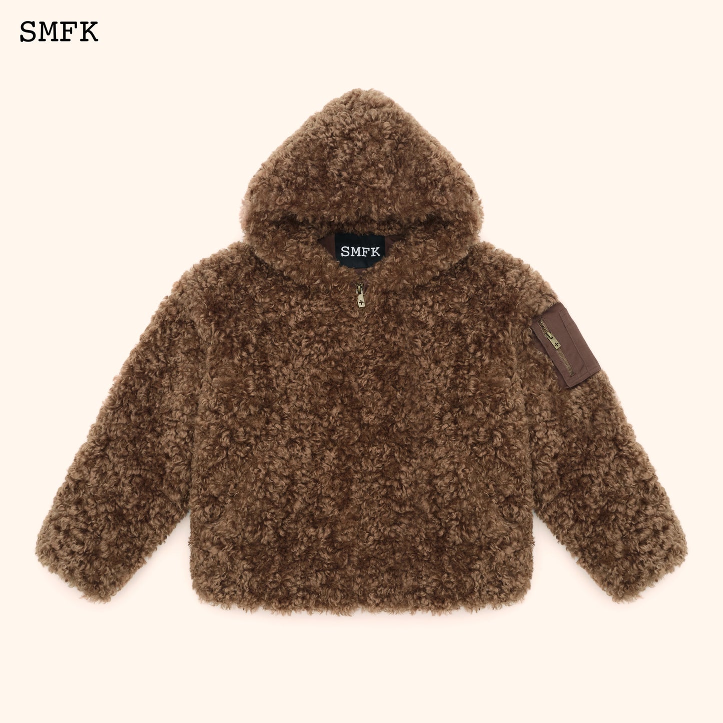 WILDWORLD ADVENTURE OUTDOOR FAUX FUR HOODIE IN WHEAT