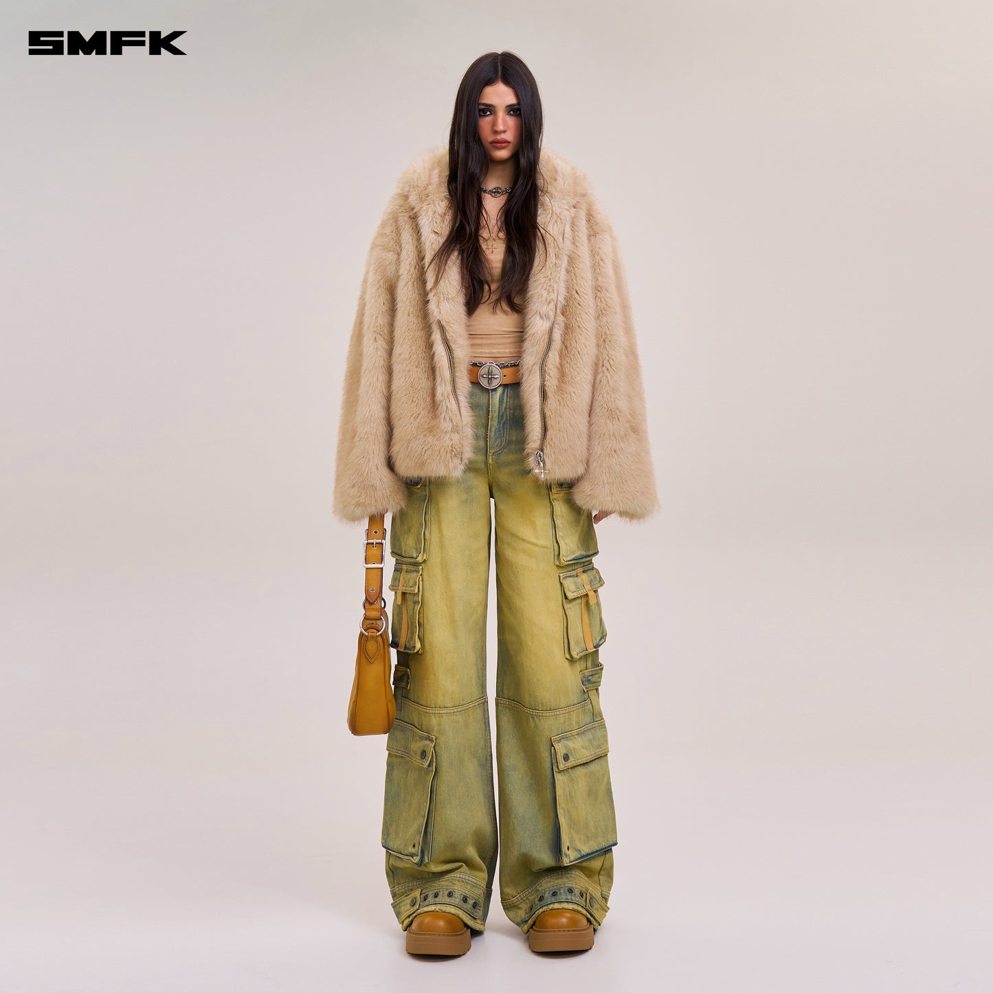COMPASS MODE WASTELAND FURRY LOOSE HOODIE/ SAND
