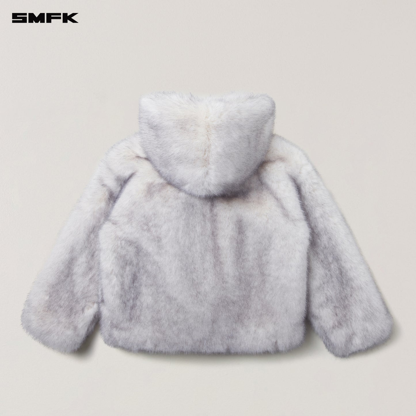COMPASS MODE WASTELAND FURRY LOOSE HOODIE/ ARCTIC FOX WHITE