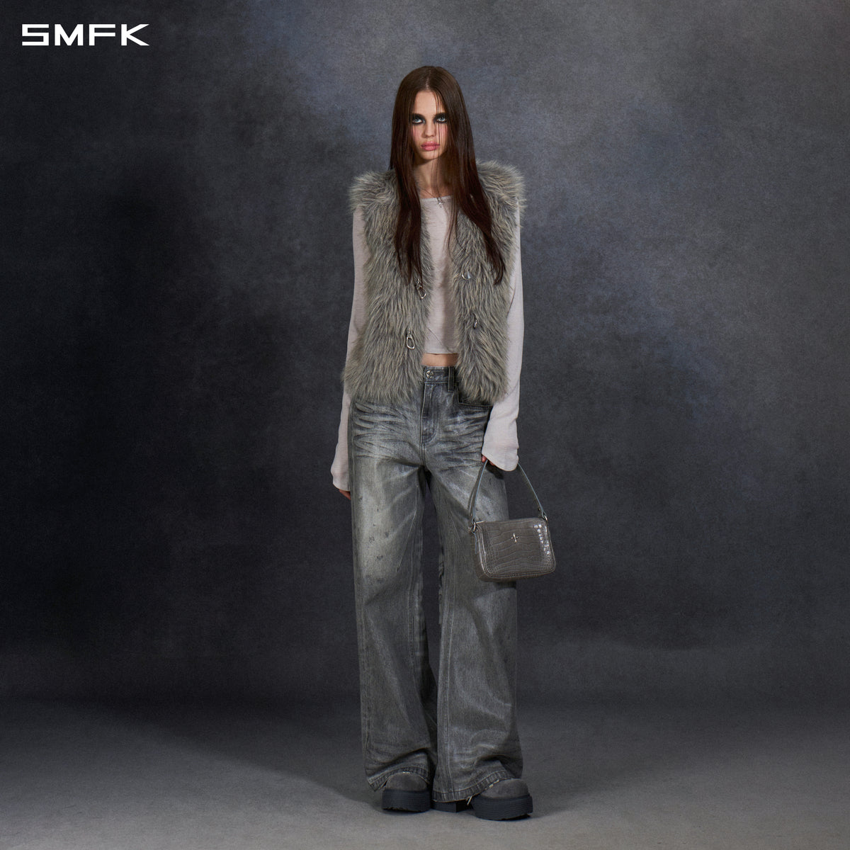PERMANENT MUSE FAUX FUR VEST/POLYESTER/U