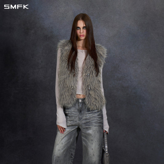 PERMANENT MUSE FAUX FUR VEST/POLYESTER/U