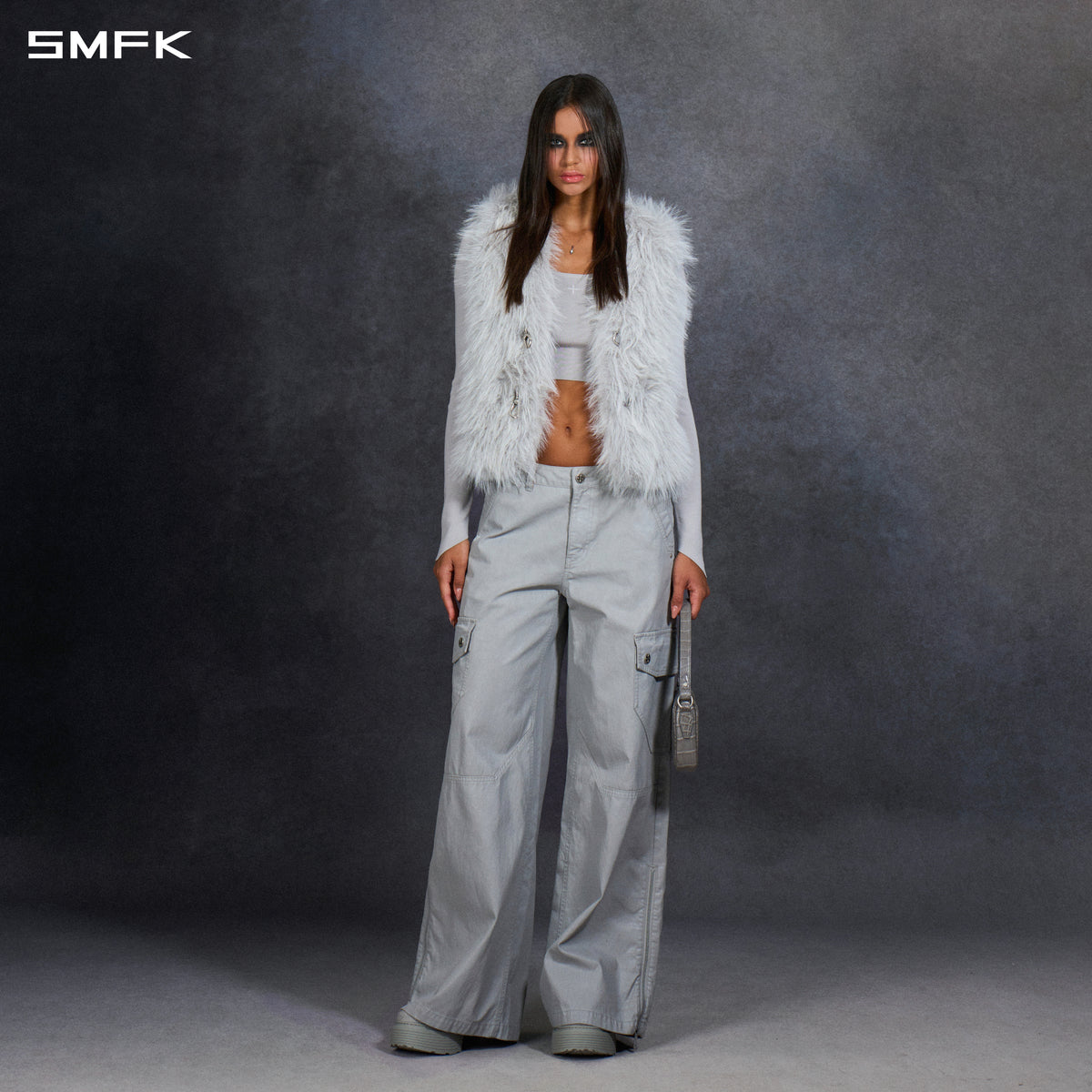 PERMANENT MUSE FAUX FUR VEST/POLYESTER/U