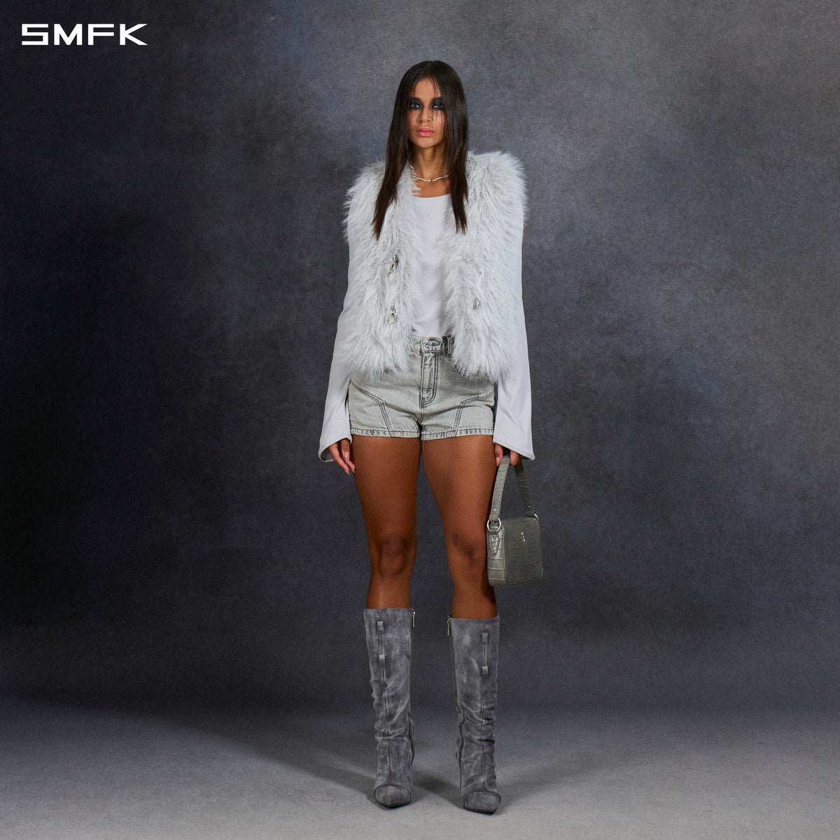 PERMANENT MUSE FAUX FUR VEST/POLYESTER/U
