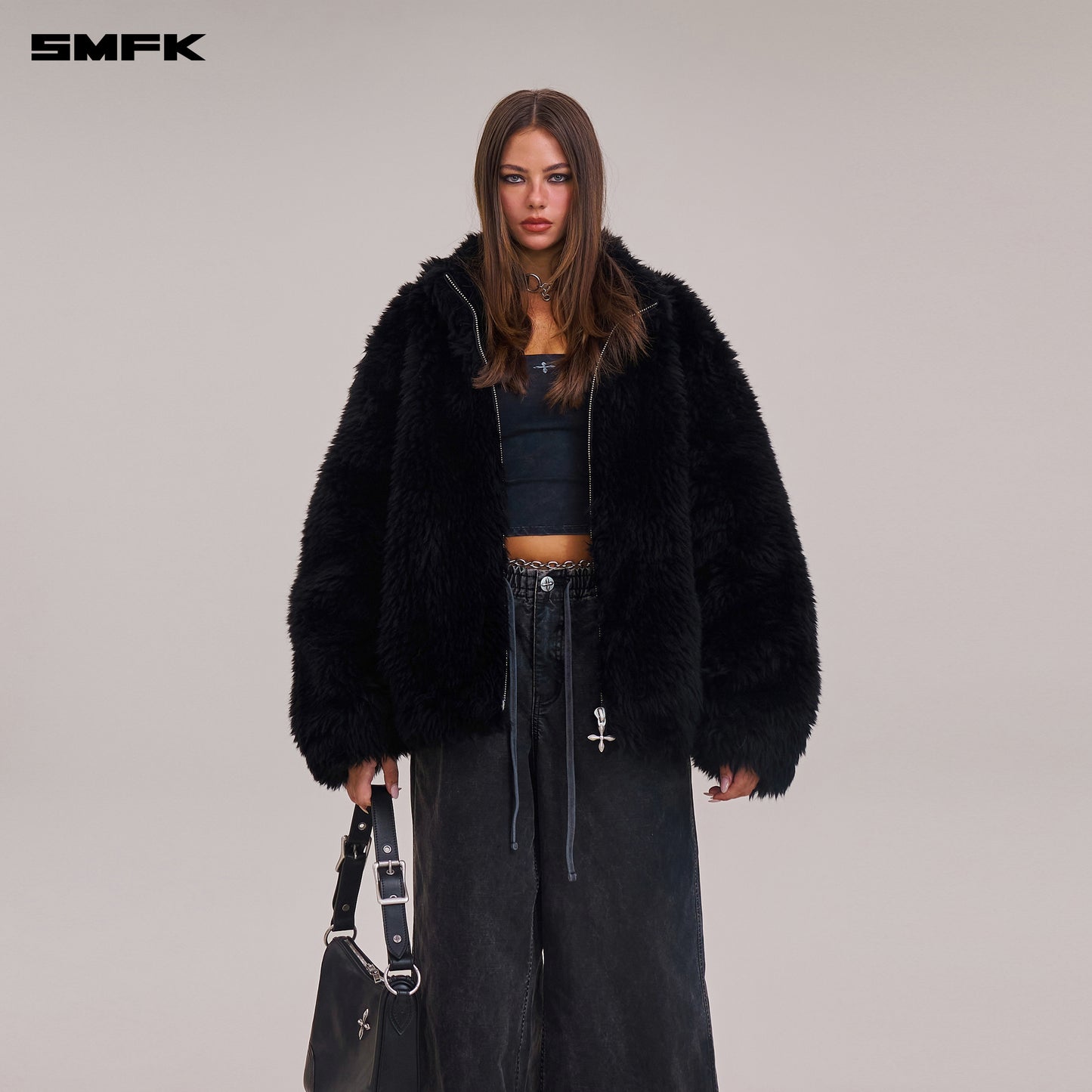 COMPASS MODE ROVE RAW WOOL LOOSE JACKET/ WILD BLACK