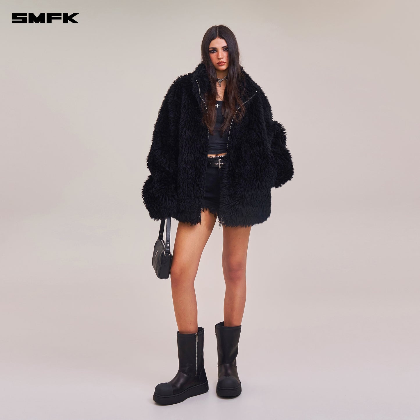 COMPASS MODE ROVE RAW WOOL LOOSE JACKET/ WILD BLACK