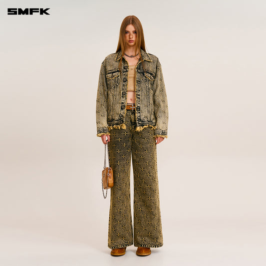 Ancient Myth Storm Garden Oversized Denim Jacket/ Garden Yellow