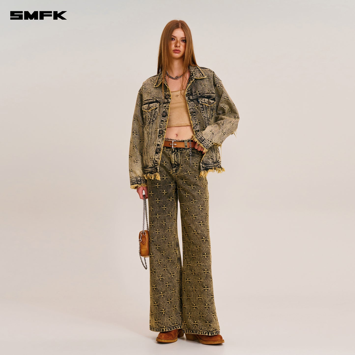 Ancient Myth Storm Garden Oversized Denim Jacket/ Garden Yellow