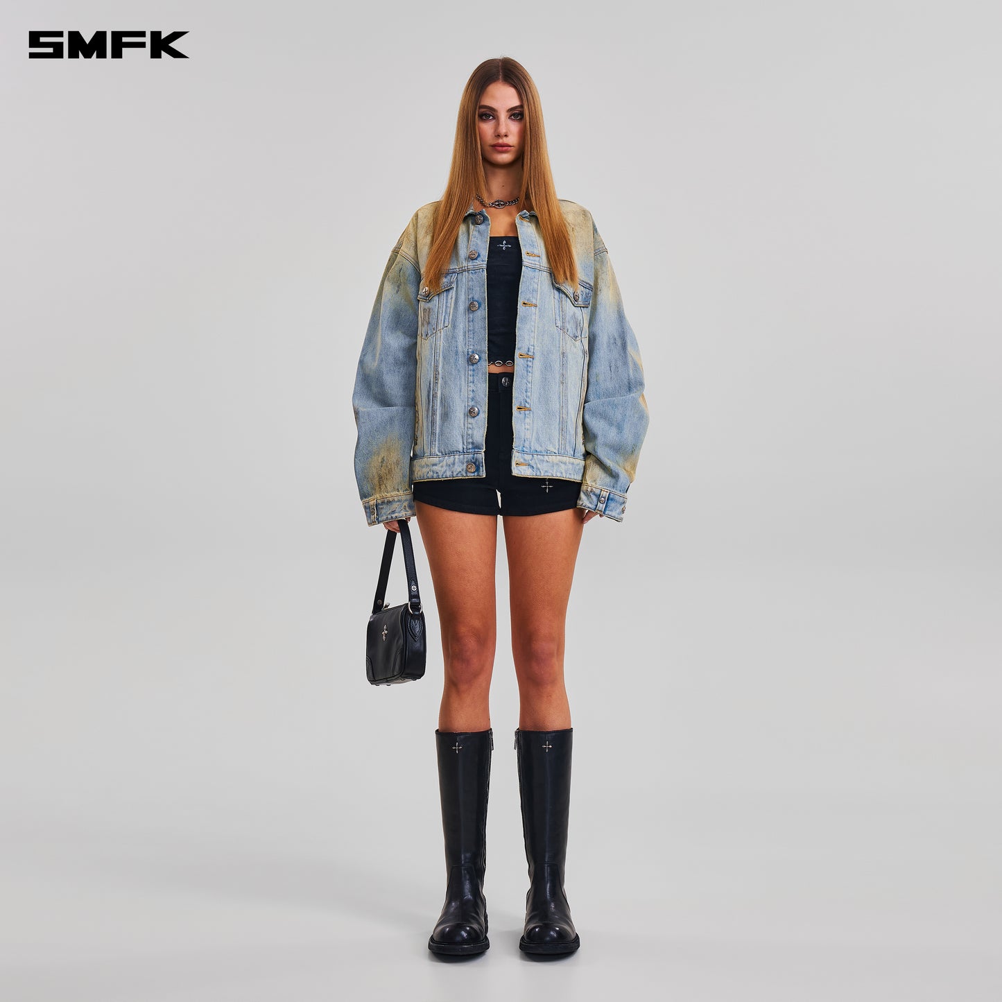 COMPASS MODE WASTELAND LOOSE DENIM JACKET/ LAKE BLUE