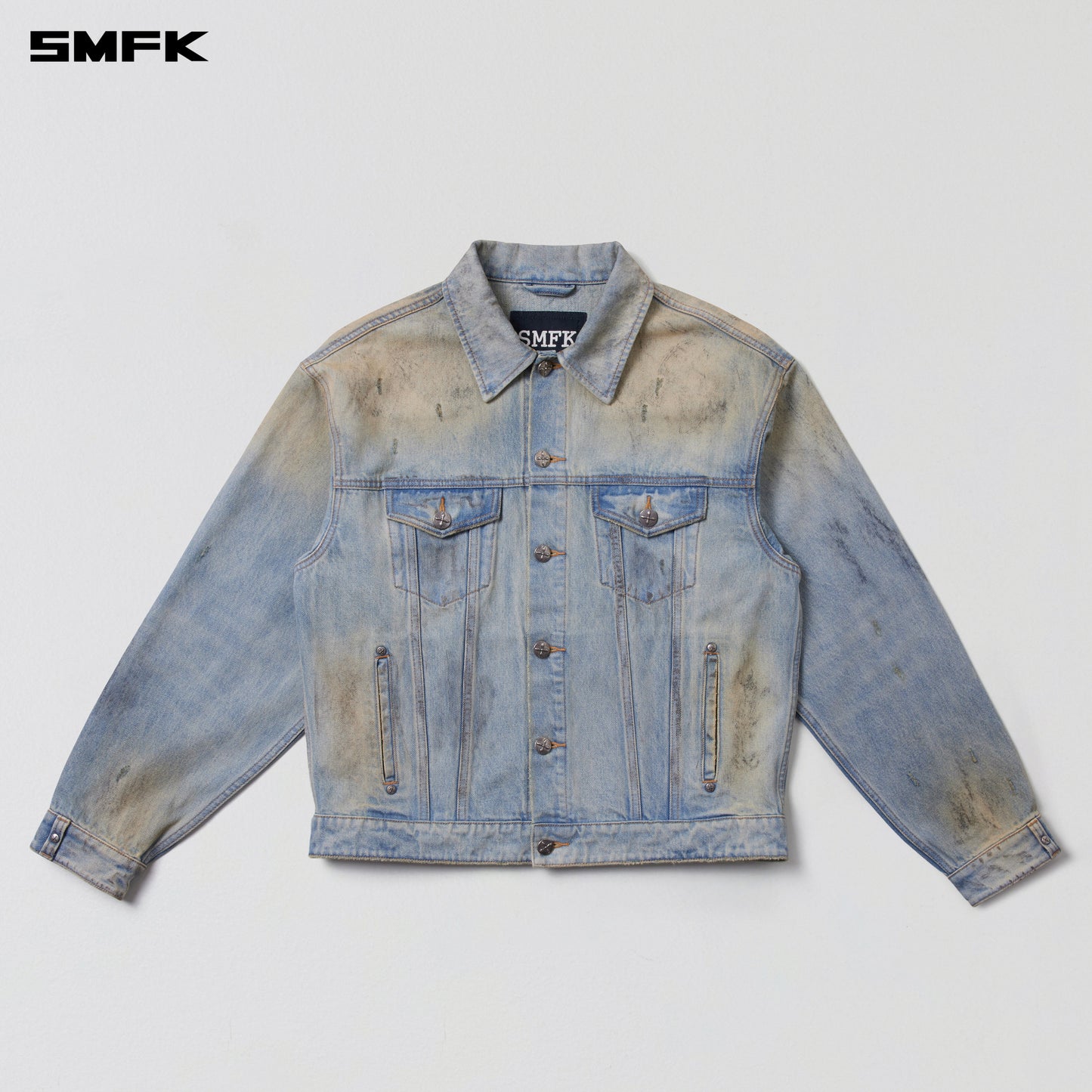 COMPASS MODE WASTELAND LOOSE DENIM JACKET/ LAKE BLUE