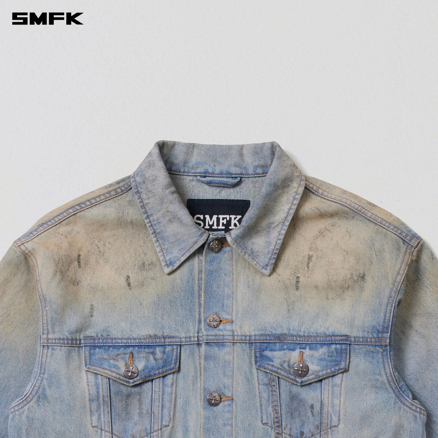 COMPASS MODE WASTELAND LOOSE DENIM JACKET/ LAKE BLUE