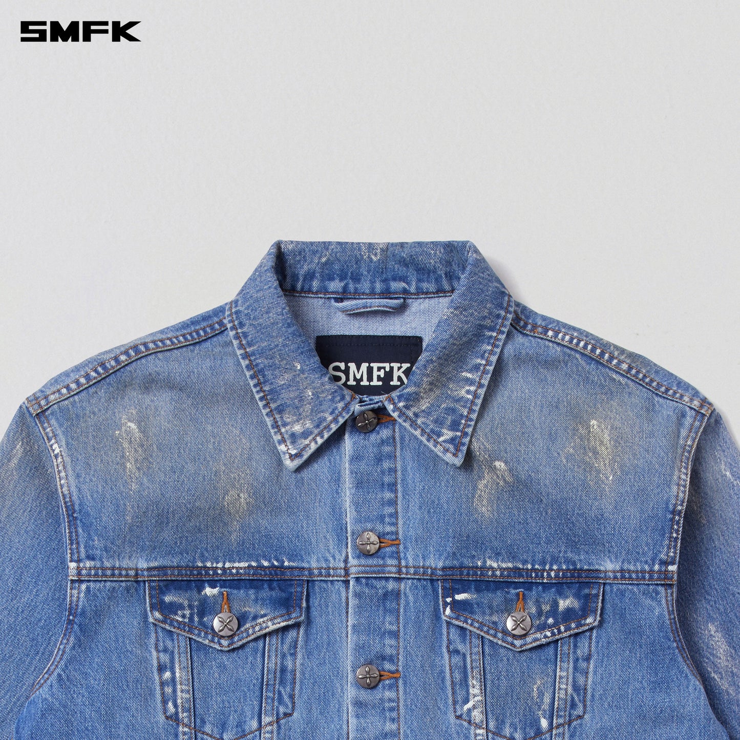 COMPASS MODE TIDE LOOSE DENIM JACKET/ MARINE BLUE