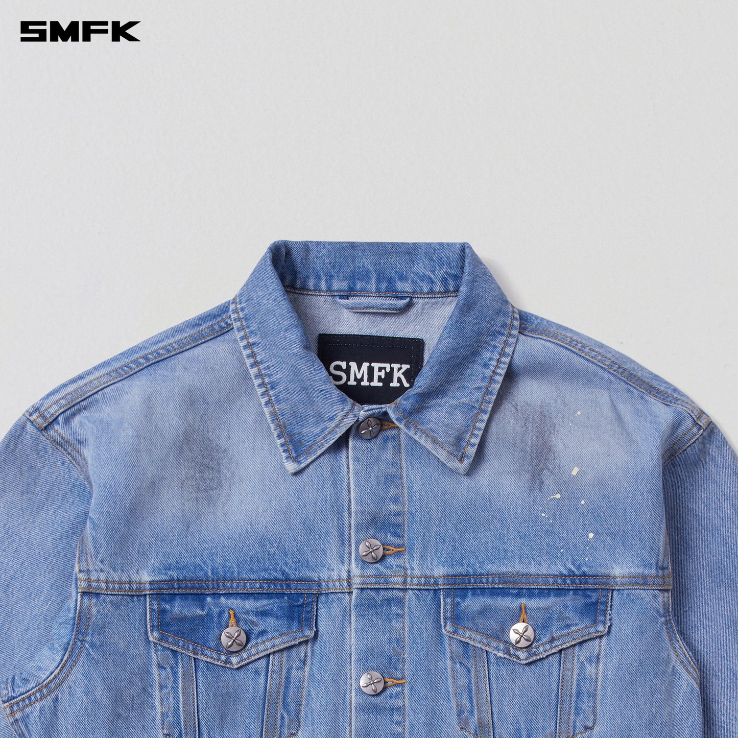 COMPASS MODE WASTELAND LOOSE DENIM JACKET/ SKY BLUE
