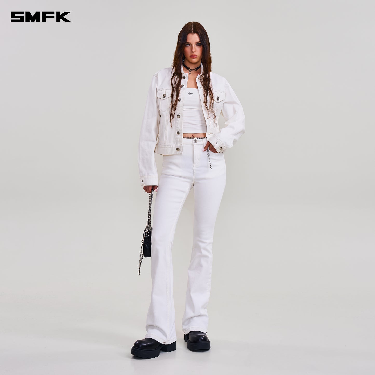 COMPASS PERMANENT SLIM DENIM JACKET/ SNOW MOUNTAIN WHITE