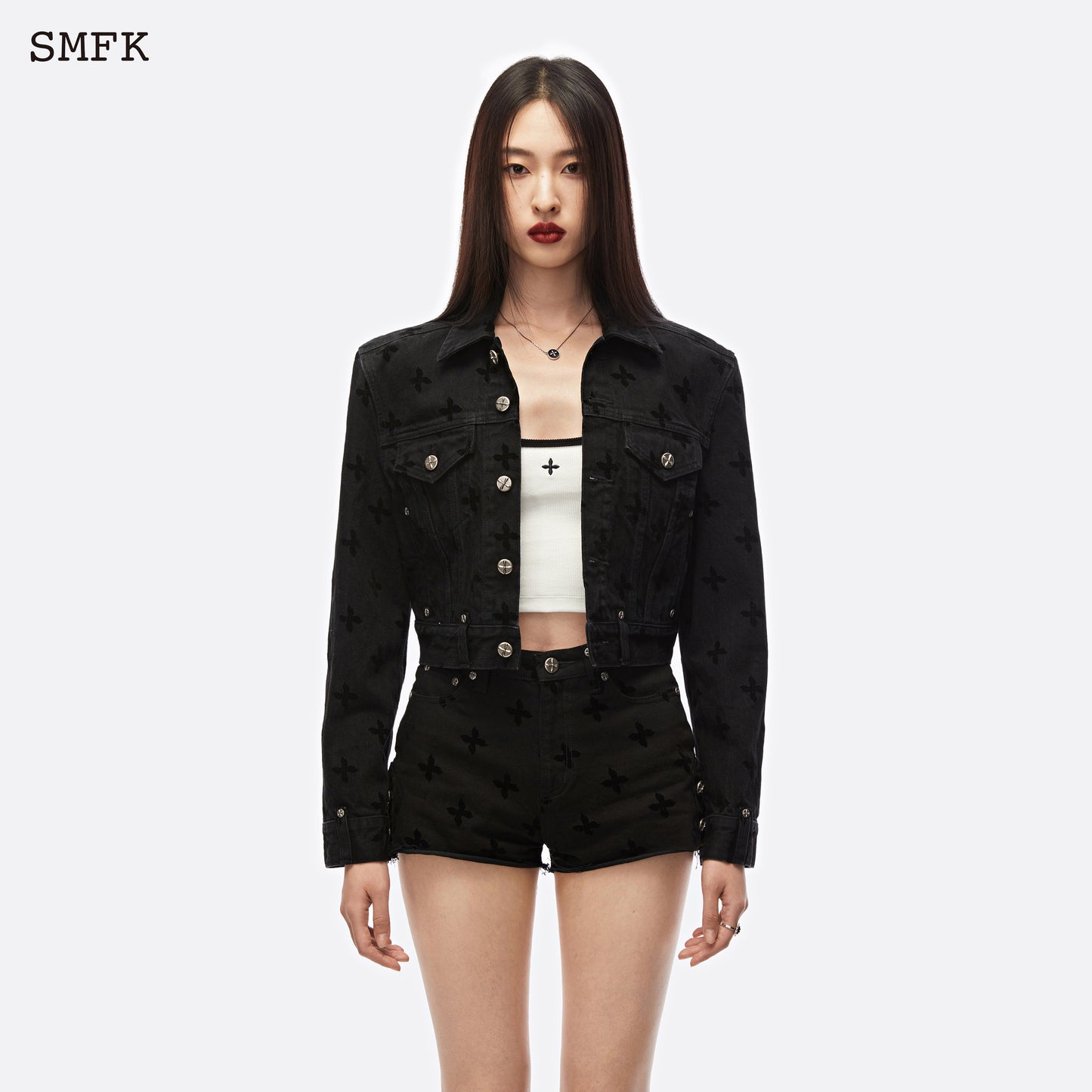 GARDEN MIDNIGHT BIKER DENIM SHORT JACKET