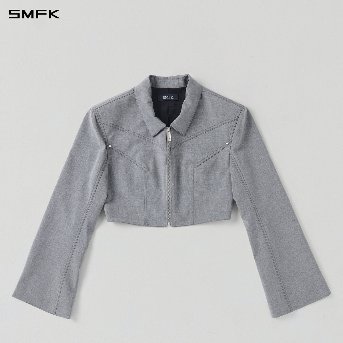 PERMANENT PRISM SHORT PREPPY JACKET /POLYESTER+RAYON+WOOL
