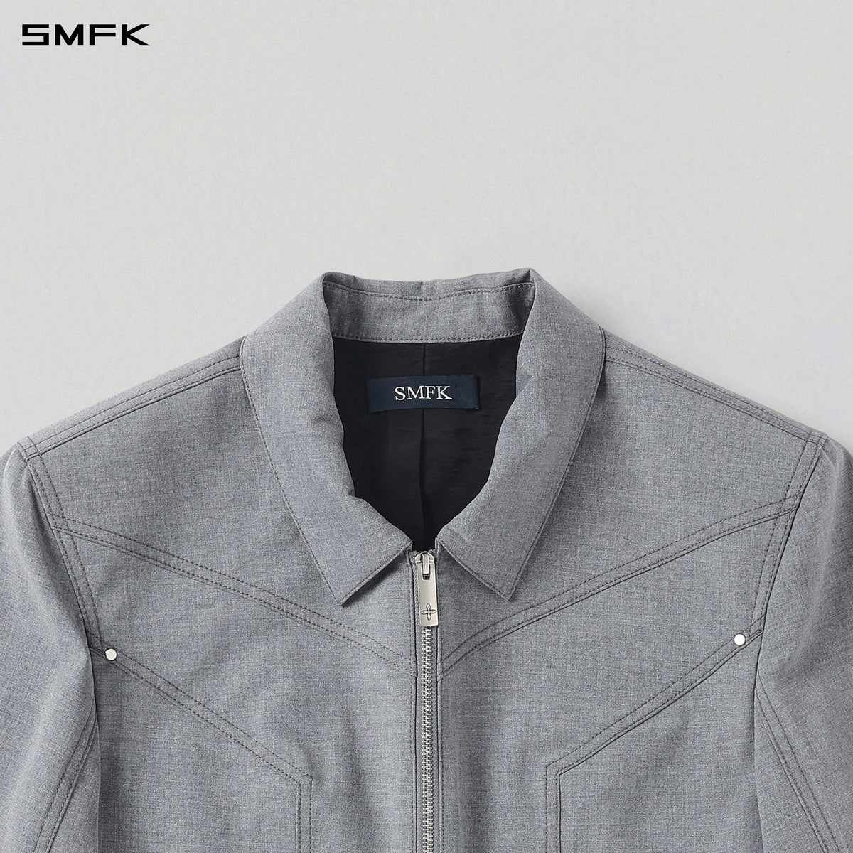 PERMANENT PRISM SHORT PREPPY JACKET /POLYESTER+RAYON+WOOL