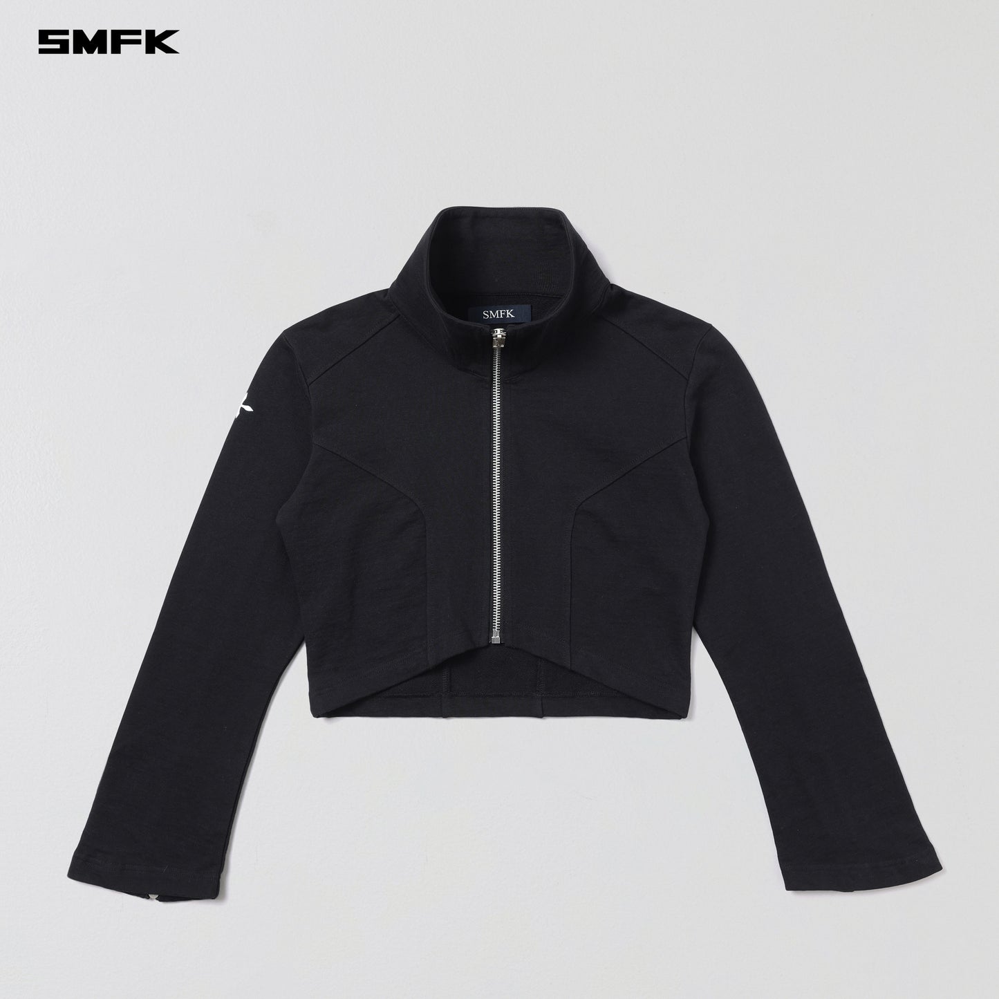 PERMANENT PRISM SHORT JACKET /COTTON+WOOL+SILK-WILD BLACK