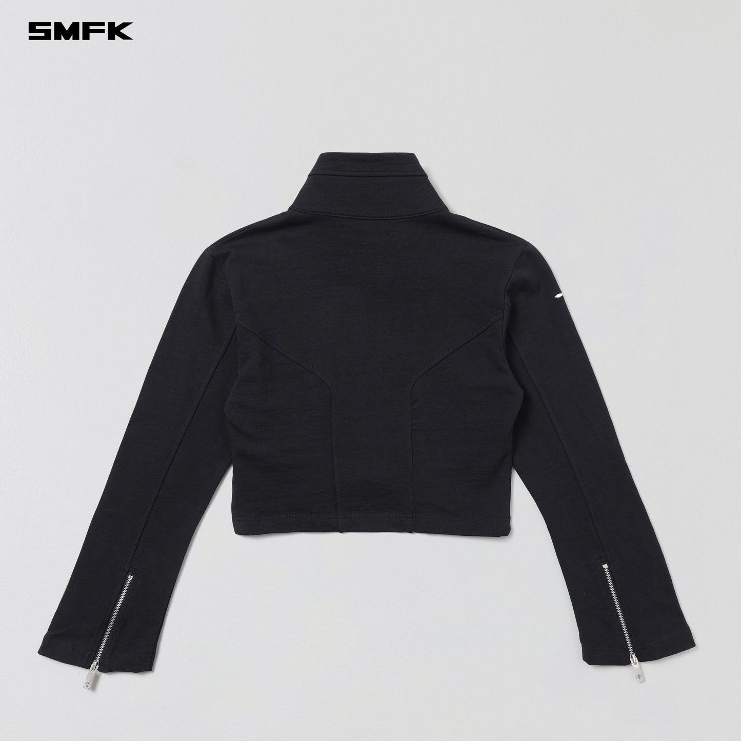 PERMANENT PRISM SHORT JACKET /COTTON+WOOL+SILK-WILD BLACK