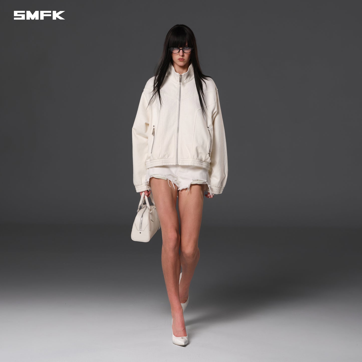 MYTH PSYCHIC LOOSE JACKET/COTTON+WOOL-CLOUD WHITE