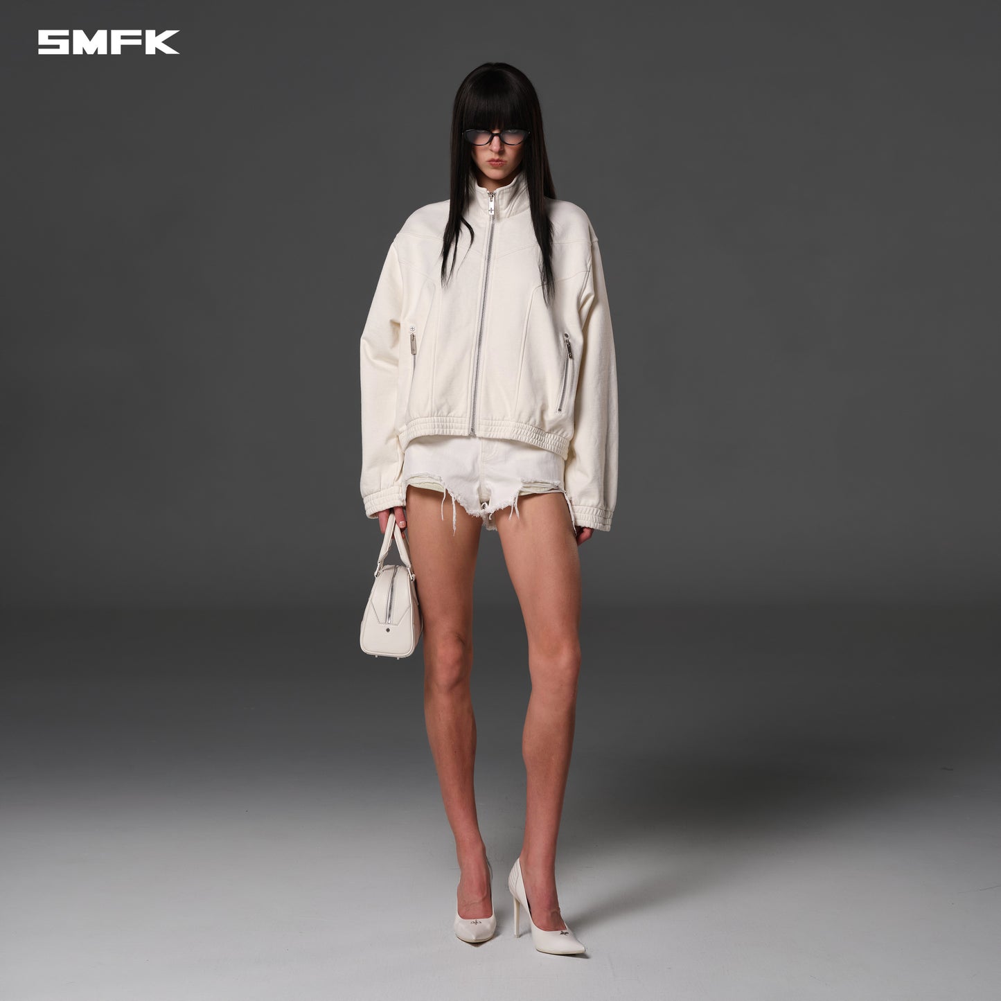 MYTH PSYCHIC LOOSE JACKET/COTTON+WOOL-CLOUD WHITE