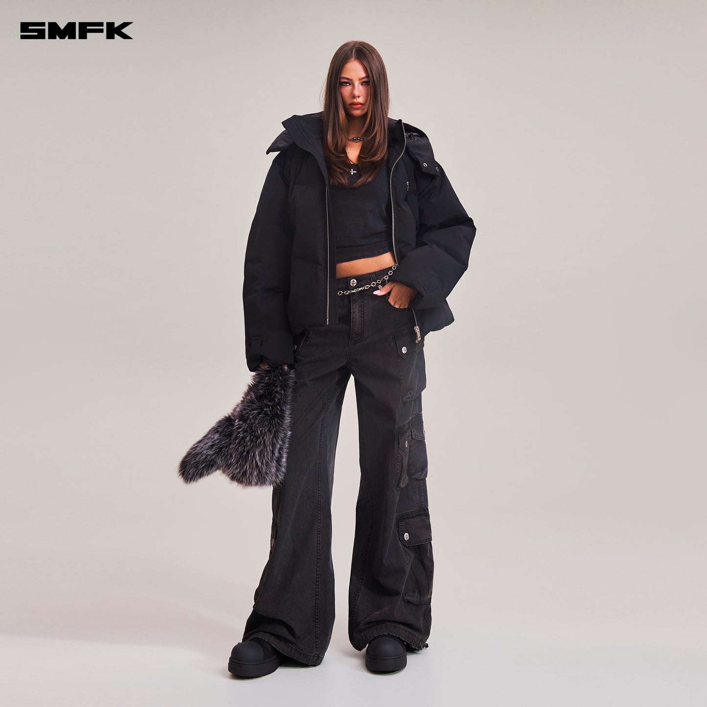 COMPASS MODE WASTELAND HUNTING DOWN JACKET/LOOSE/ WILD BLACK