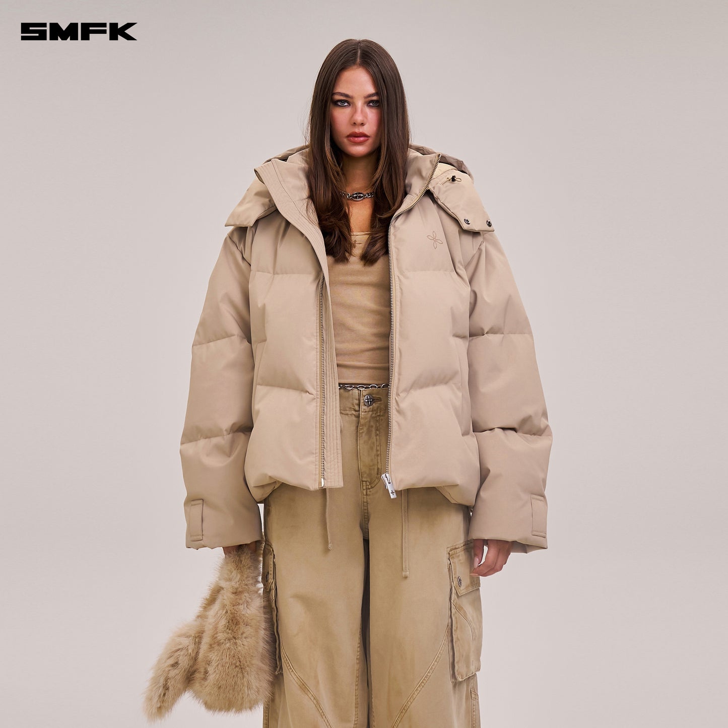 COMPASS MODE WASTELAND HUNTING DOWN JACKET/LOOSE/ FADE SAND
