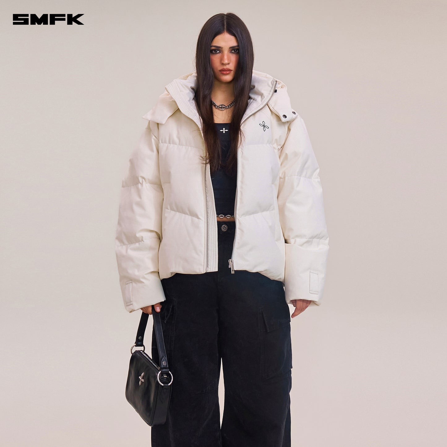COMPASS MODE WASTELAND HUNTING DOWN JACKET/LOOSE/ SNOW MOUNTAIN WHITE