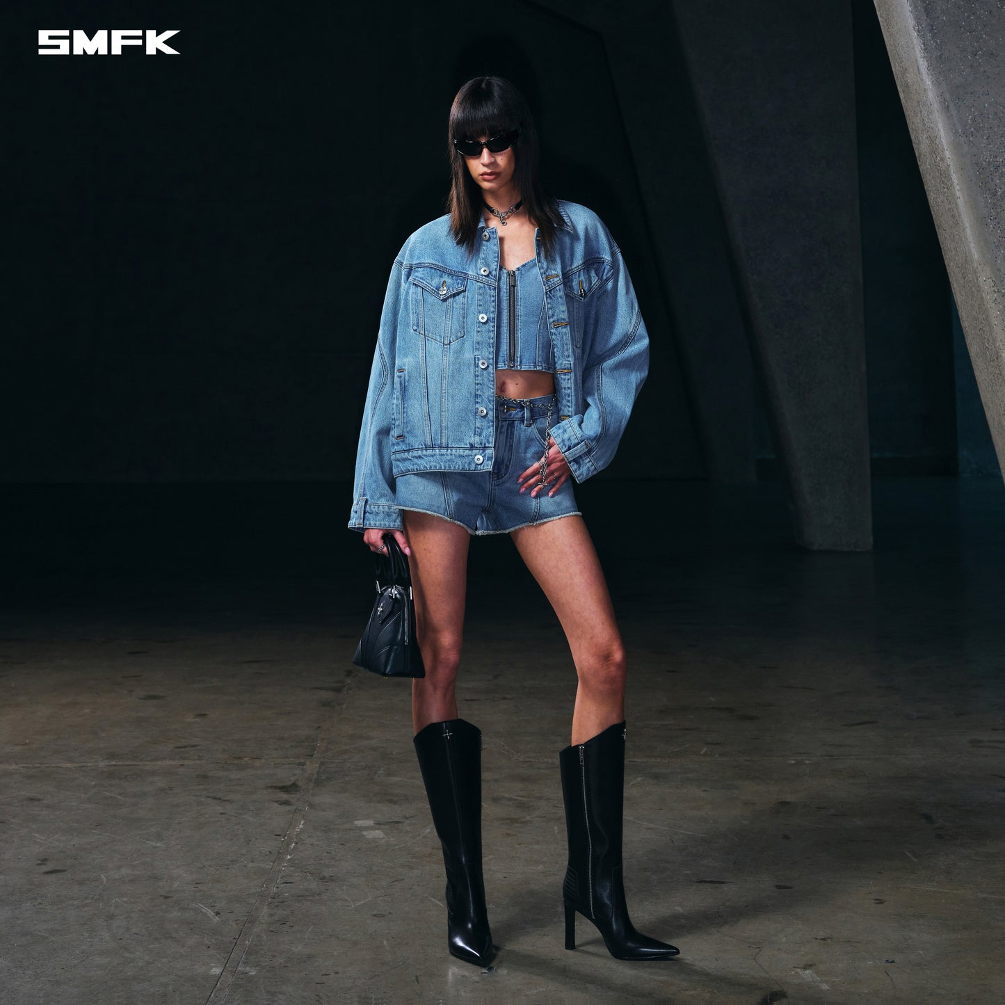 WILD MIRAGE LOOSE DENIM JACKET/COTTON