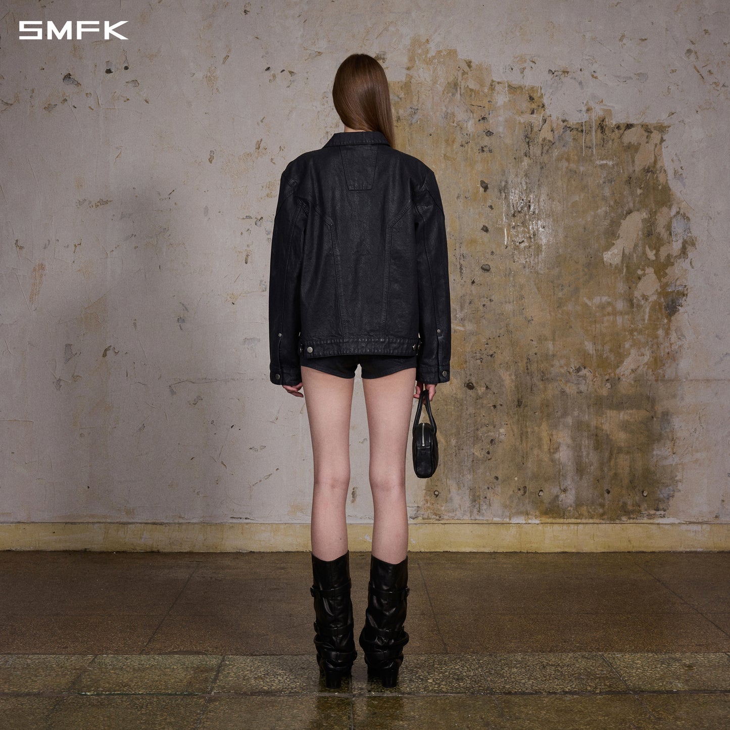 WILD MIRAGE HANDCRAFT LOOSE DENIM JACKET/COTTON+METALLIC COATING/U