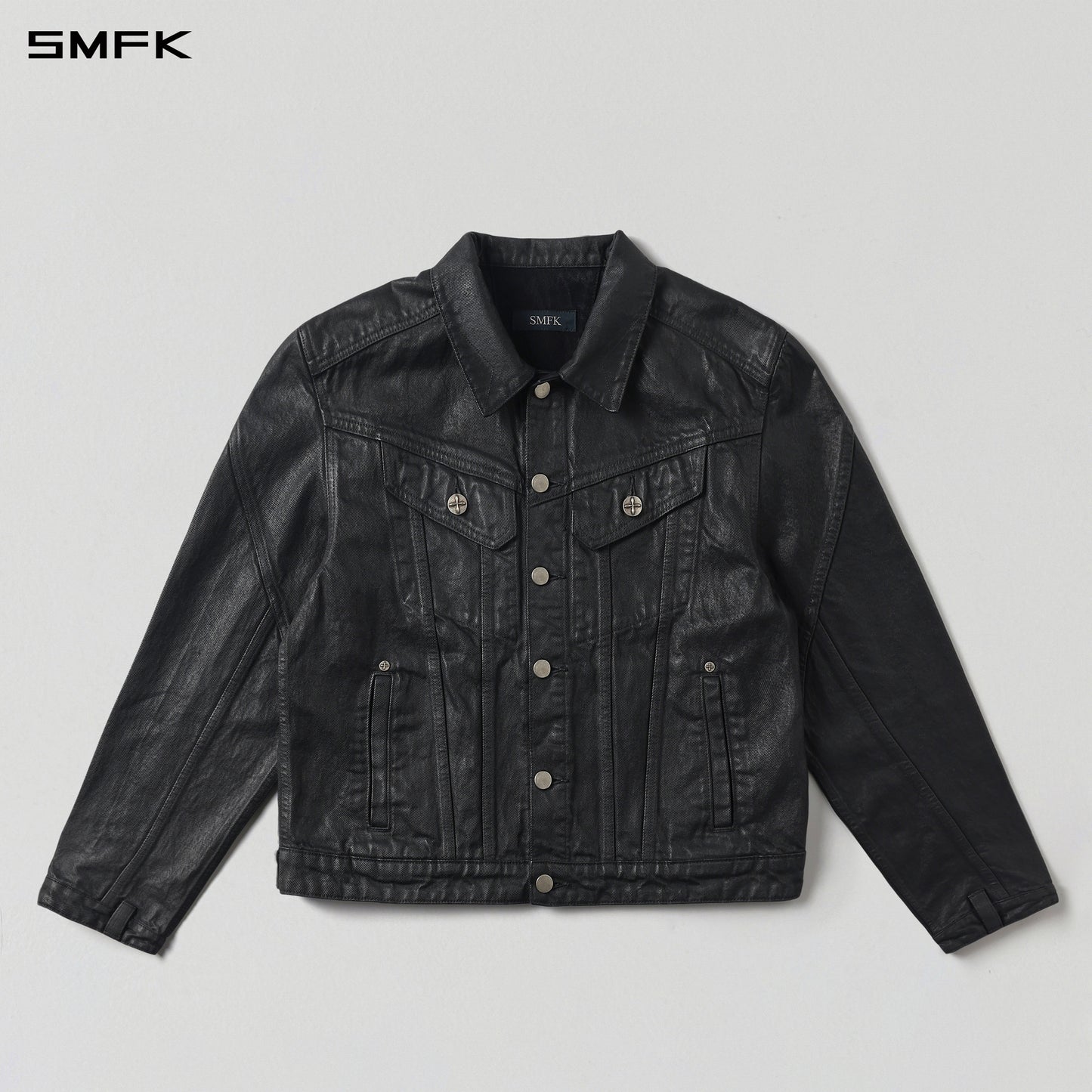 WILD MIRAGE HANDCRAFT LOOSE DENIM JACKET/COTTON+METALLIC COATING/U